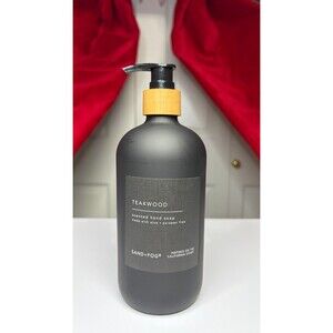 Sand + Fog Teakwood Hand Soap Glass Black Bottle 15.7 fl oz Paraben Free